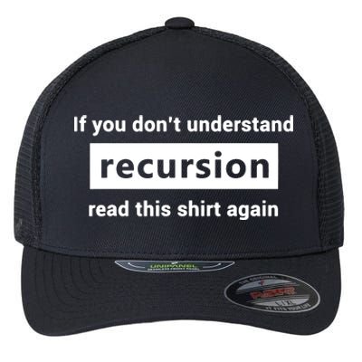 Programmer Recursion Definition Programming Gift For Coders Flexfit Unipanel Trucker Cap