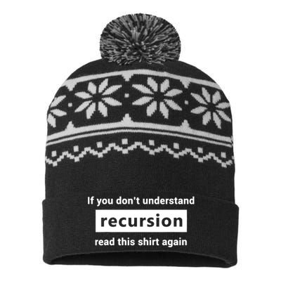 Programmer Recursion Definition Programming Gift For Coders USA-Made Snowflake Beanie