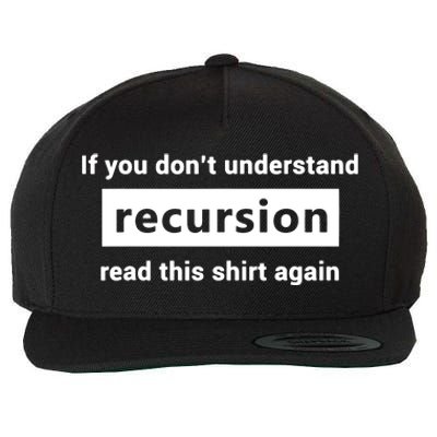 Programmer Recursion Definition Programming Gift For Coders Wool Snapback Cap