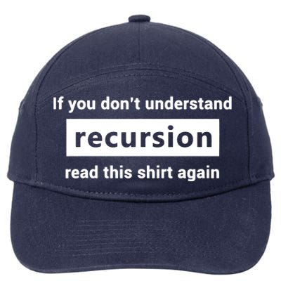 Programmer Recursion Definition Programming Gift For Coders 7-Panel Snapback Hat