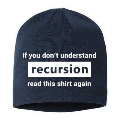 Programmer Recursion Definition Programming Gift For Coders Sustainable Beanie