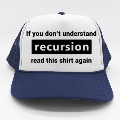 Programmer Recursion Definition Programming Gift For Coders Trucker Hat