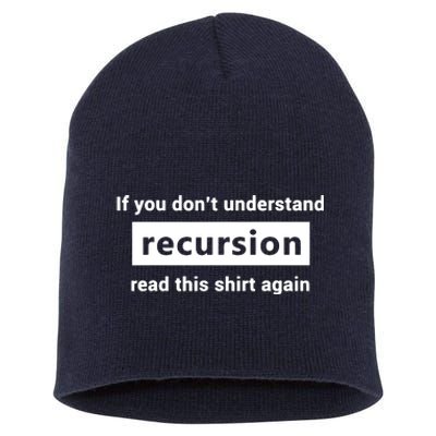 Programmer Recursion Definition Programming Gift For Coders Short Acrylic Beanie