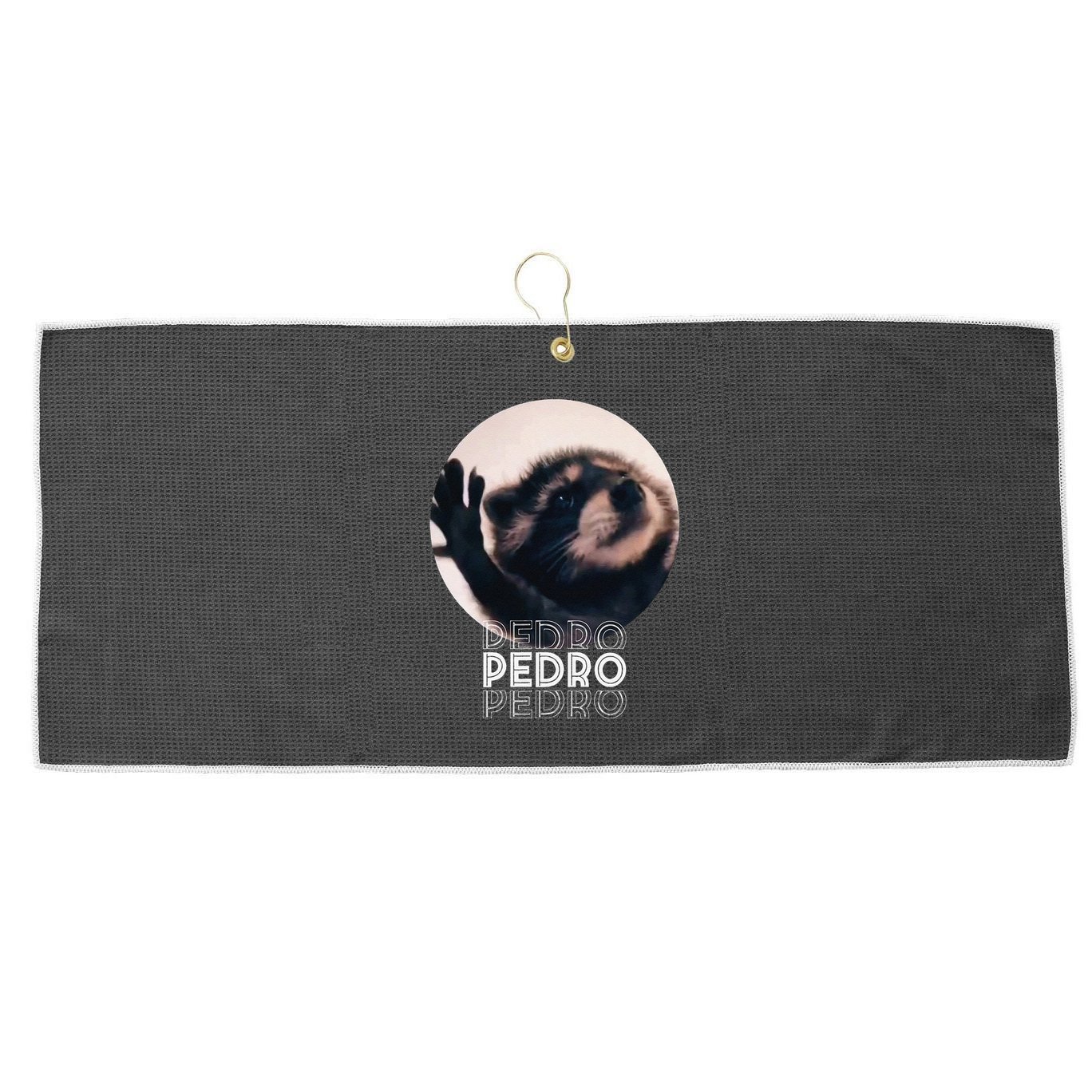 Pedro Racoon Dance Popular Internet Meme Mapache Dance Large Microfiber Waffle Golf Towel