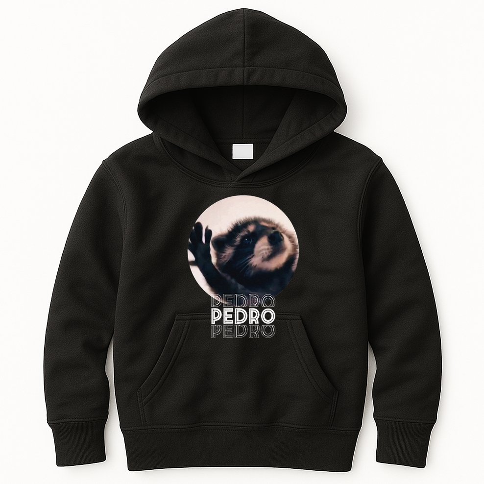 Pedro Racoon Dance Popular Internet Meme Mapache Dance Kids Hoodie