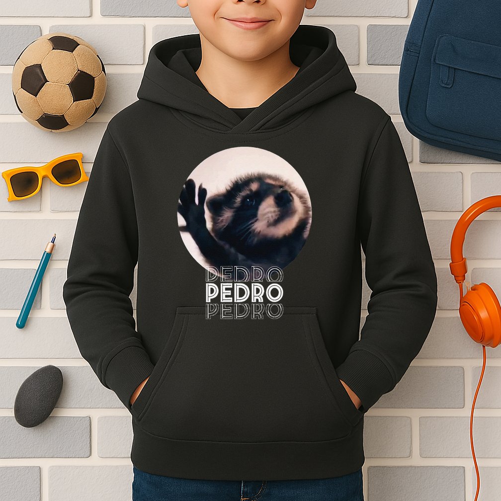 Pedro Racoon Dance Popular Internet Meme Mapache Dance Kids Hoodie