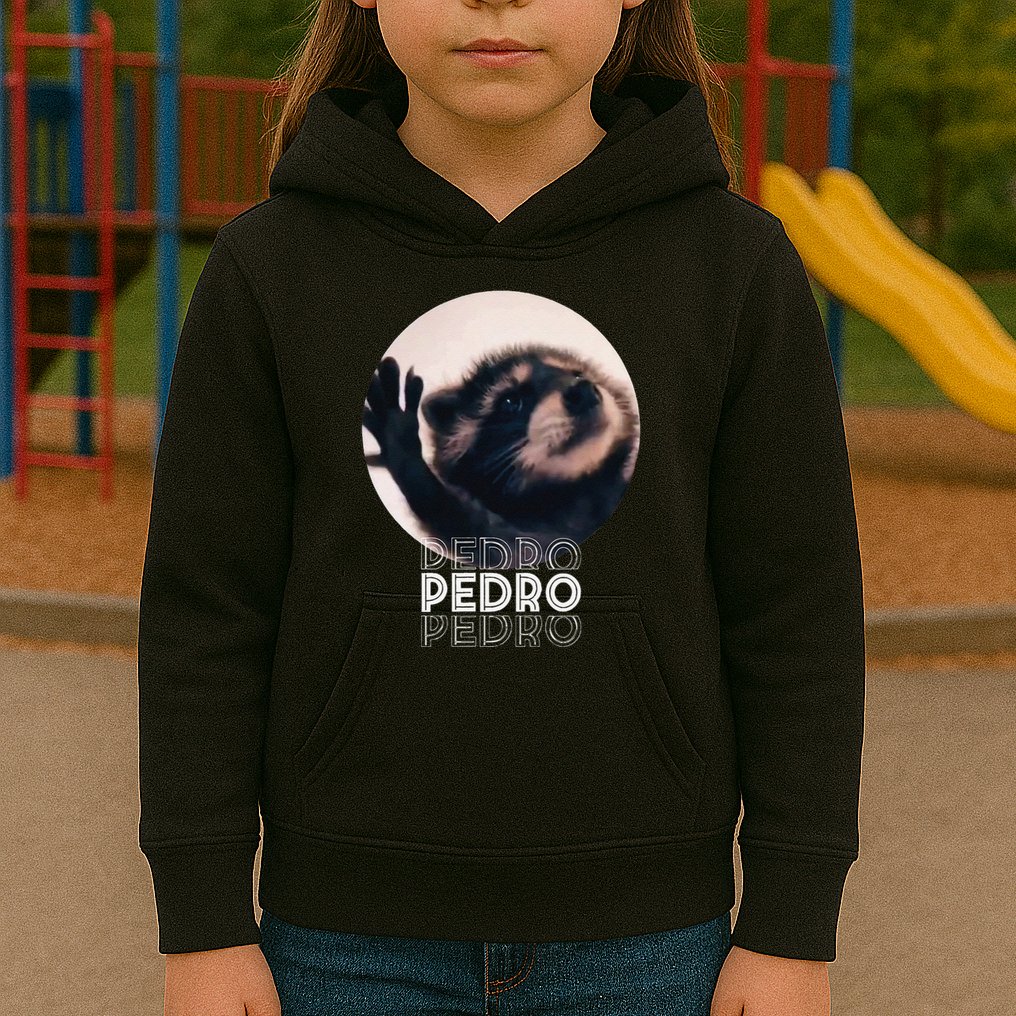 Pedro Racoon Dance Popular Internet Meme Mapache Dance Kids Hoodie