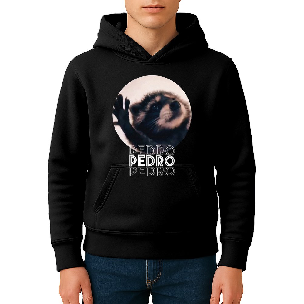 Pedro Racoon Dance Popular Internet Meme Mapache Dance Kids Hoodie