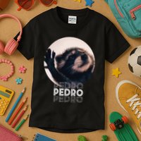 Pedro Racoon Dance Popular Internet Meme Mapache Dance Kids T-Shirt