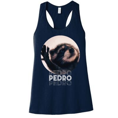 Pedro Racoon Dance Popular Internet Meme Mapache Dance Women's Racerback Tank