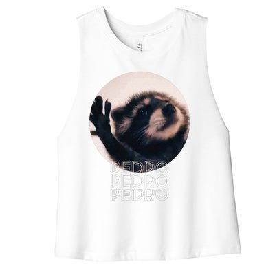 Pedro Racoon Dance Popular Internet Meme Mapache Dance Women's Racerback Cropped Tank