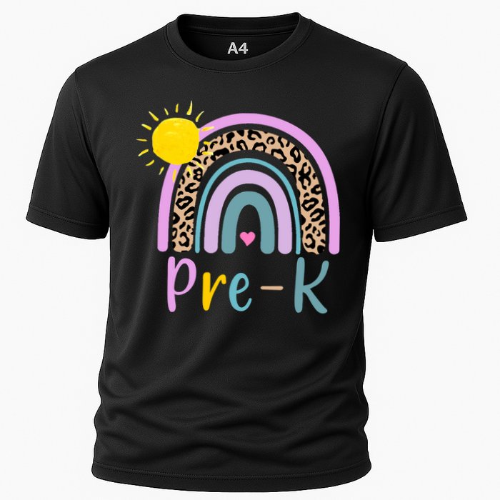 Pre-K Rainbow Teacher Student Back To School Cooling Performance Crew T-Shirt