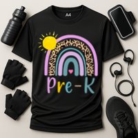 Pre-K Rainbow Teacher Student Back To School Cooling Performance Crew T-Shirt