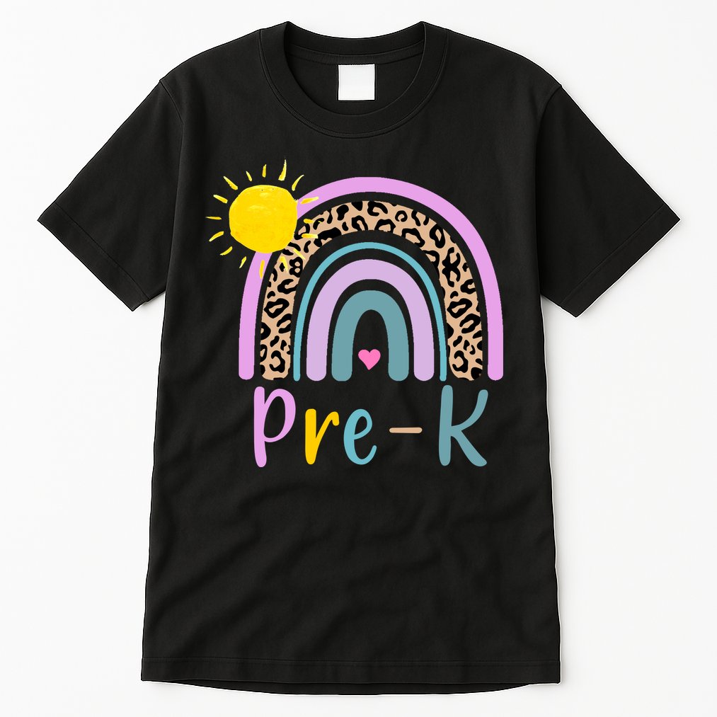 Pre-K Rainbow Teacher Student Back To School Tall T-Shirt