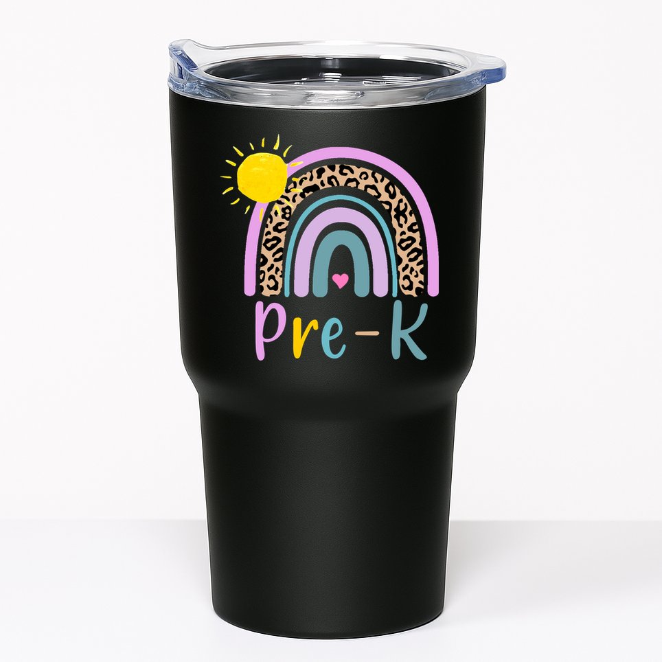 Pre-K Rainbow Teacher Student Back To School Tumbler