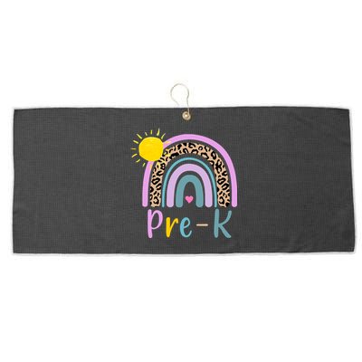 Pre-K Rainbow Teacher Student Back To School Large Microfiber Waffle Golf Towel