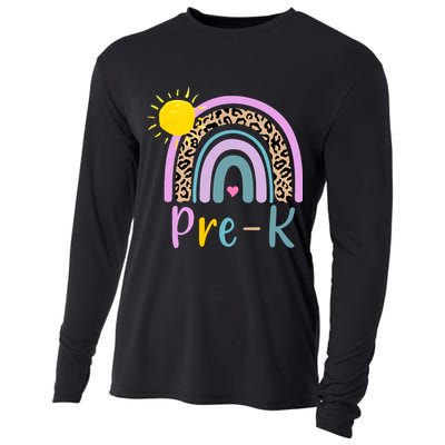 Pre-K Rainbow Teacher Student Back To School Cooling Performance Long Sleeve Crew