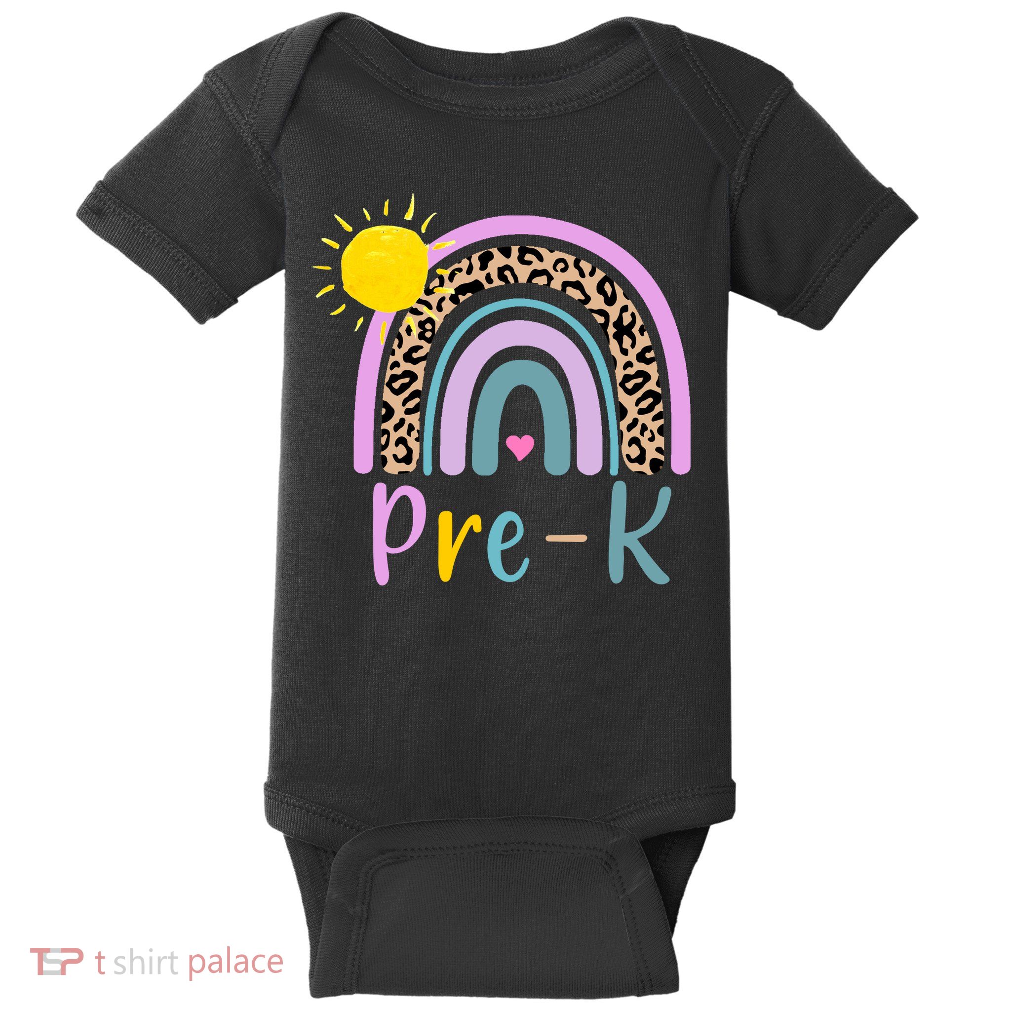 Pre-K Rainbow Teacher Student Back To School Baby Bodysuit