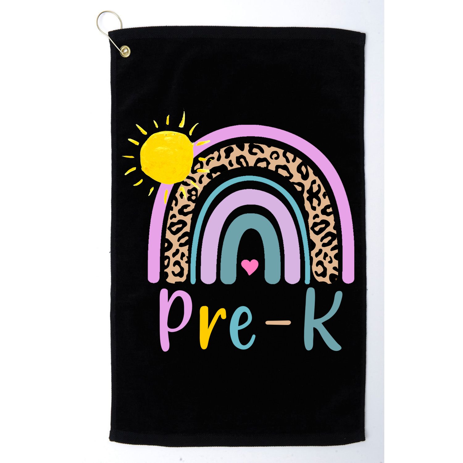 Pre-K Rainbow Teacher Student Back To School Golf Towel