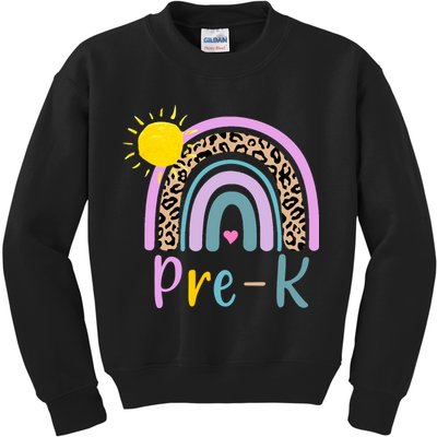Pre-K Rainbow Teacher Student Back To School Kids Sweatshirt