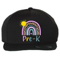 Pre-K Rainbow Teacher Student Back To School Wool Snapback Cap