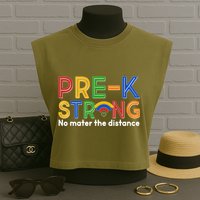 Pre-K Strong No Matter The Difference Wi-fi  Garment-Dyed Women's Muscle Tee