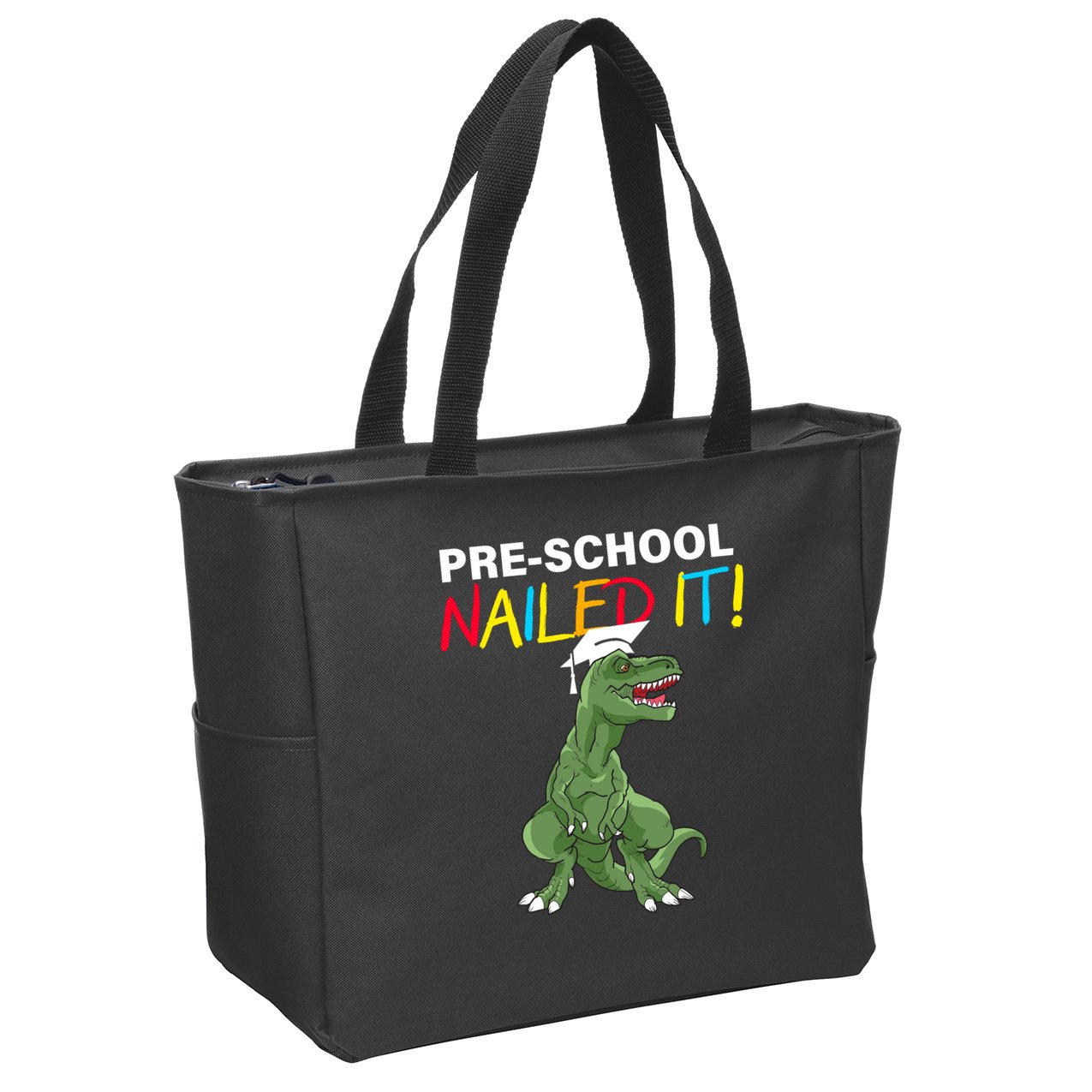Pre-School Nailed It Dinosaur Zip Tote Bag