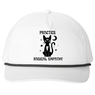 Practice Radical Empathy Cute Cat Moon Social Justice Kind Great Gift Snapback Five-Panel Rope Hat