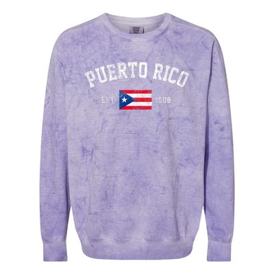 Puerto Rico Est. 1508 Puerto Rican Flag Independence Day Colorblast Crewneck Sweatshirt