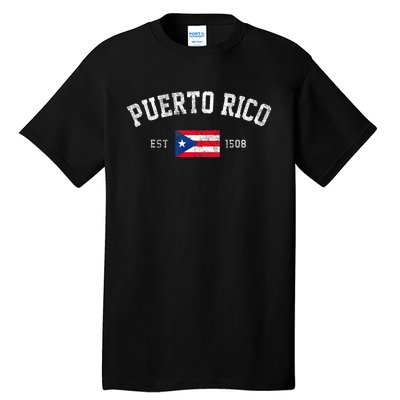 Puerto Rico Est. 1508 Puerto Rican Flag Independence Day Tall T-Shirt