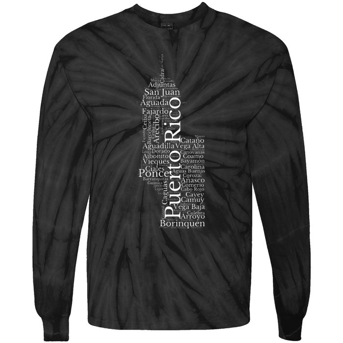 Puerto Rico El Morro Prideful Puerto Rican Cities And Towns Tie-Dye Long Sleeve Shirt