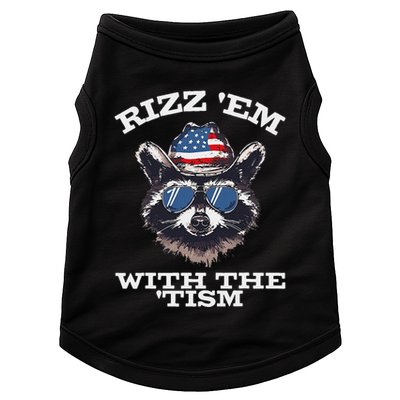 Patriotic Rizz Em With The Tism Raccoon Meme 4th Of July Doggie Tank