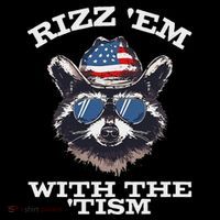 Patriotic Rizz Em With The Tism Raccoon Meme 4th Of July Flexfit Unipanel Trucker Cap