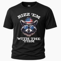 Patriotic Rizz Em With The Tism Raccoon Meme 4th Of July Cooling Performance Crew T-Shirt