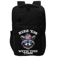Patriotic Rizz Em With The Tism Raccoon Meme 4th Of July Impact Tech Backpack