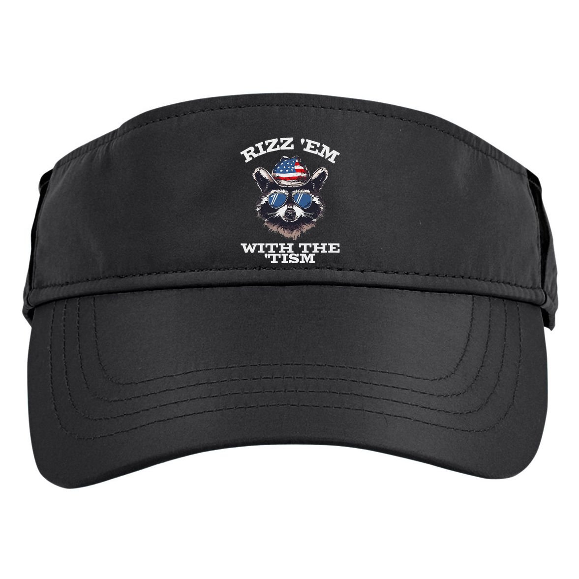 Patriotic Rizz Em With The Tism Raccoon Meme 4th Of July Adult Drive Performance Visor