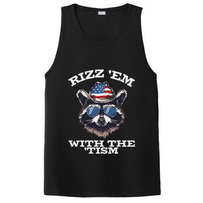 Patriotic Rizz Em With The Tism Raccoon Meme 4th Of July PosiCharge Competitor Tank