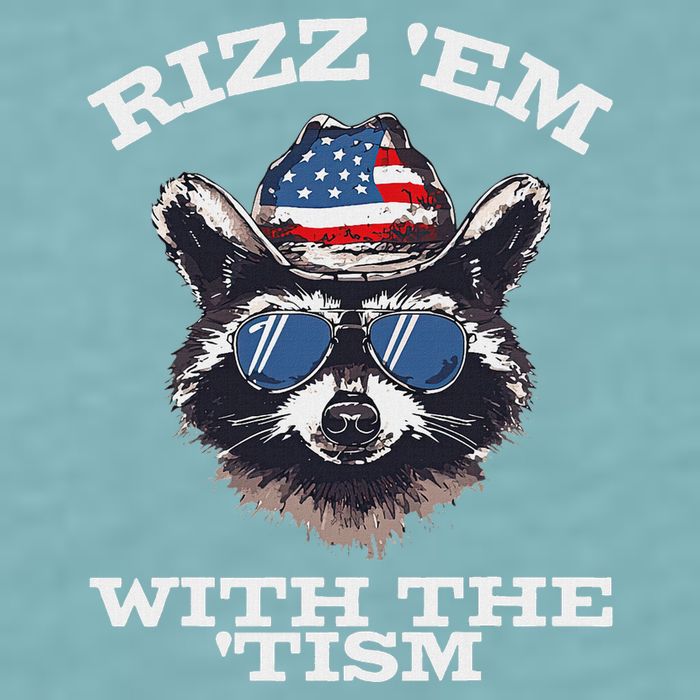 Patriotic Rizz Em With The Tism Raccoon Meme 4th Of July Sueded Cloud Jersey T-Shirt