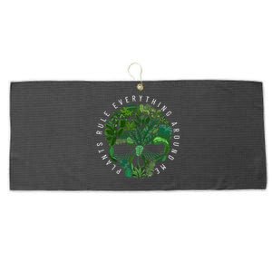 Plants Rule Everything Around Large Microfiber Waffle Golf Towel