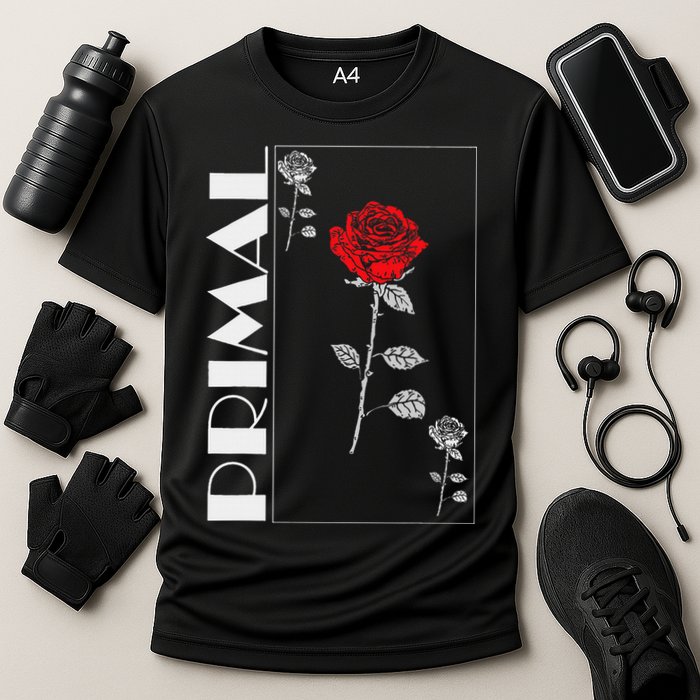 Primal Rose Empyre Floral Rose Flower Cooling Performance Crew T-Shirt