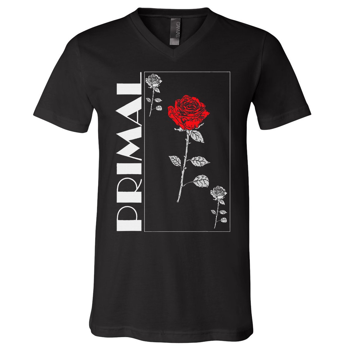 Primal Rose Empyre Floral Rose Flower V-Neck T-Shirt