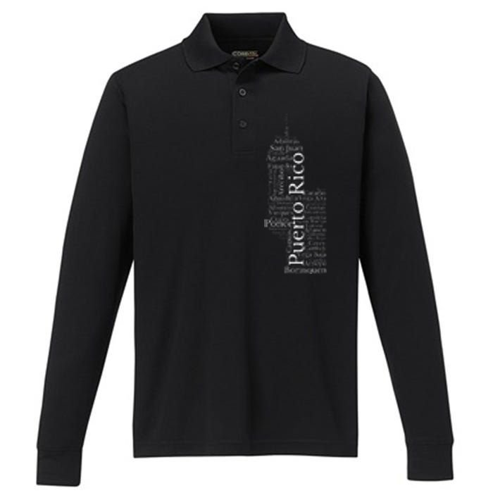 Puerto Rico El Morro Prideful Puerto Rican Cities And Towns Performance Long Sleeve Polo