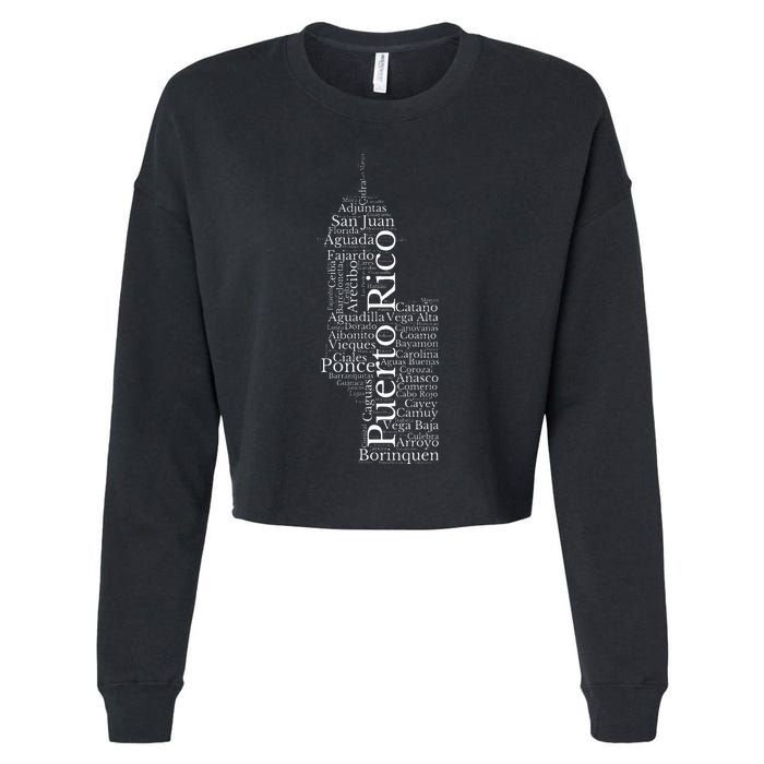 Puerto Rico El Morro Prideful Puerto Rican Cities And Towns Cropped Pullover Crew