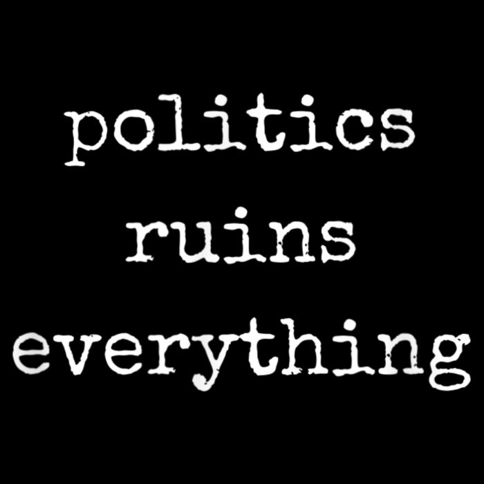 Politics Ruins Everything Funny Political Humor Poster
