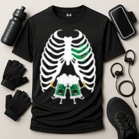 Pregnant Beer Skeleton Irish Baby Cooling Performance Crew T-Shirt