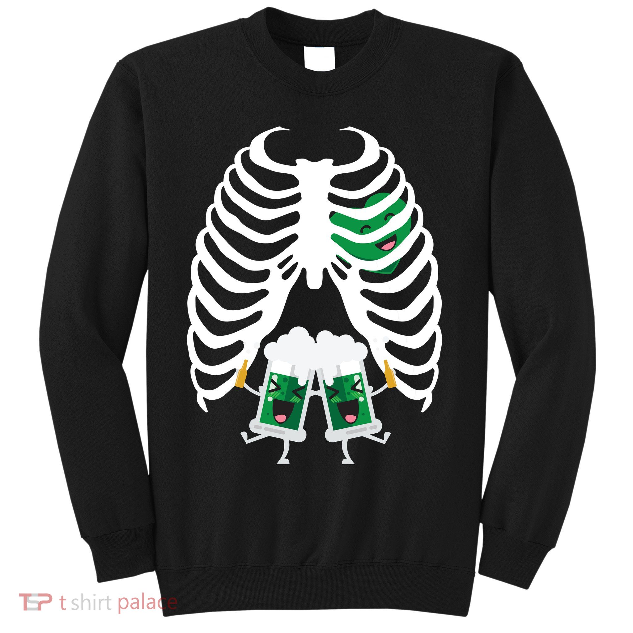 Pregnant Beer Skeleton Irish Baby Sweatshirt