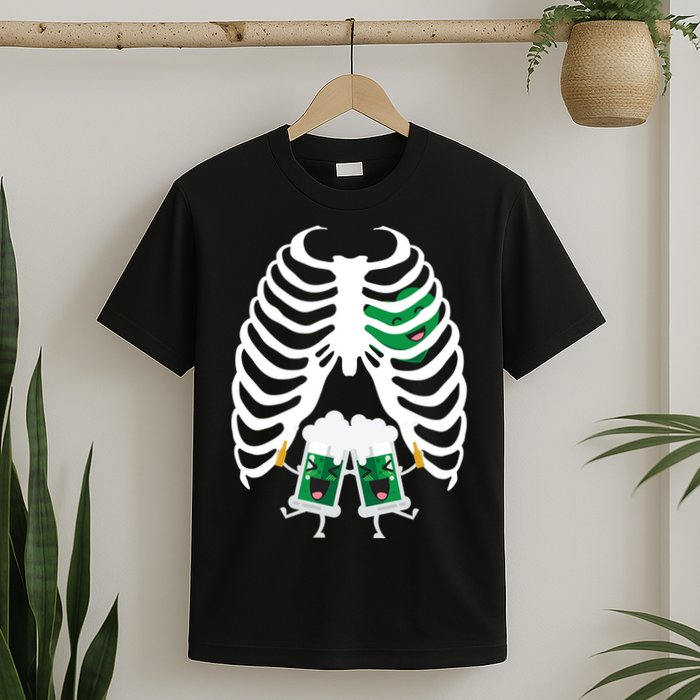 Pregnant Beer Skeleton Irish Baby T-Shirt