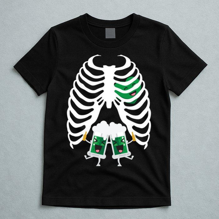 Pregnant Beer Skeleton Irish Baby T-Shirt