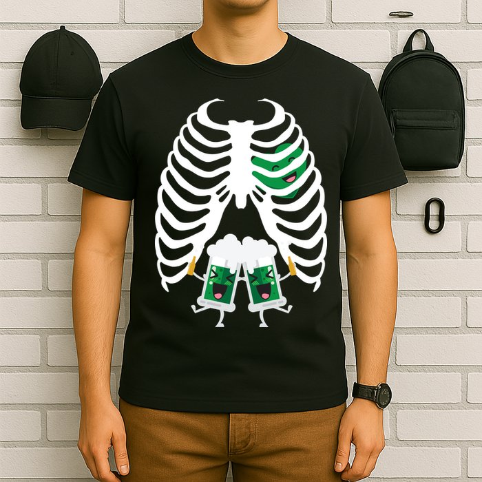 Pregnant Beer Skeleton Irish Baby T-Shirt