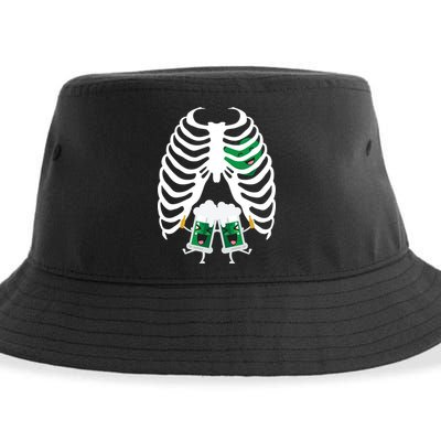 Pregnant Beer Skeleton Irish Baby Sustainable Bucket Hat